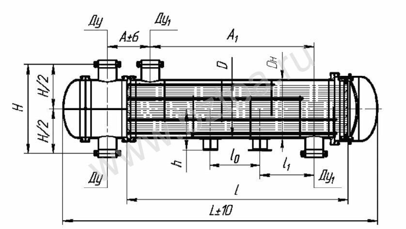 Чертеж кожухотрубчатого теплообменника с плавающей головкой